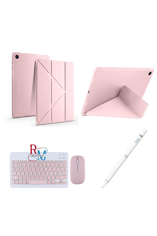 Samsung Galaxy Tab S6 Lite P610/613 Uyumlu Standlı Kılıf Dokunmatik Kalem Ve Klavye Mouse 3'Lü Set