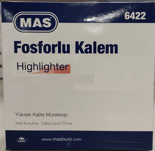 Fosforlu Kalem (İşaret Kalemi) Pastel Turuncu 6422 (12 Li Paket)