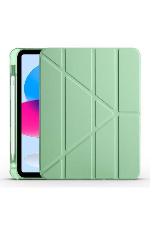 Ipad 10.Nesil 10.9 2022 Uyumlu Kılıf Kalem Bölmeli Trifolding Standlı Uyku Modlu Tablet Kılıfı