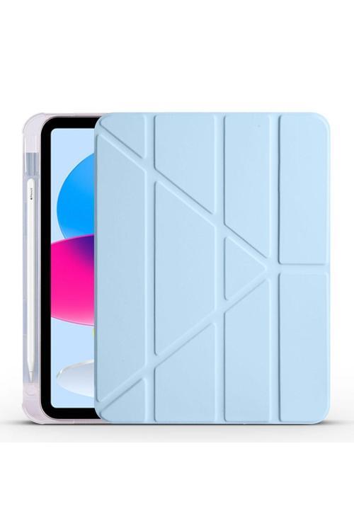 Apple Ipad 10.Nesil 10.9 2022 Uyumlu Kılıf Kalem Bölmeli Trifolding Standlı Uyku Modlu Tablet Kılıfı