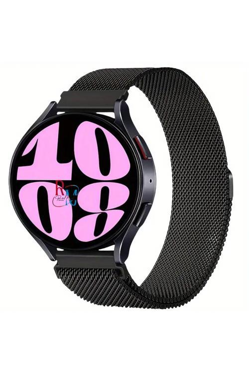 Samsung Galaxy Watch 5 40 Mm Uyumlu Kordon Güçlü Mıknatıs 20 Mm Metal Hasır Kordon
