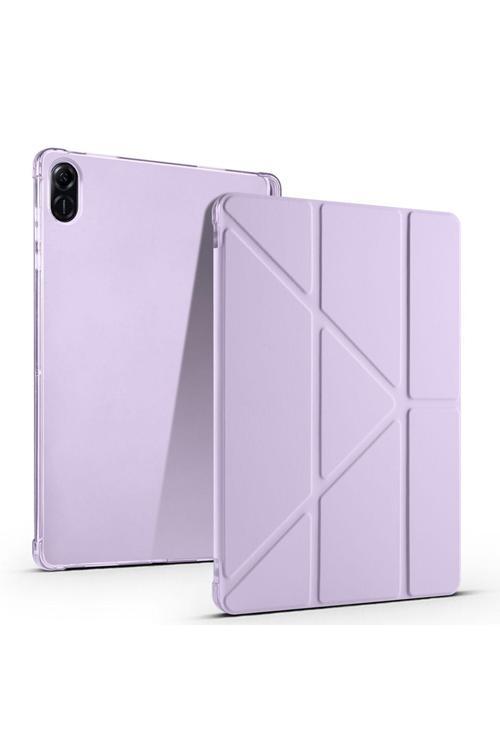 Honor Pad X8A İle Uyumlu 11 İnç Kılıf Üçgen Standlı Kalem Bölmeli Tablet Kılıfı