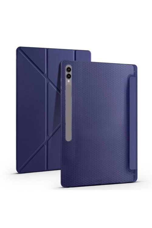 Samsung Galaxy Tab S8 Ultra 14.6'' İnç Uyumlu Kılıf Üçgen Standlı Kalem Bölmeli Tablet Kılıfı