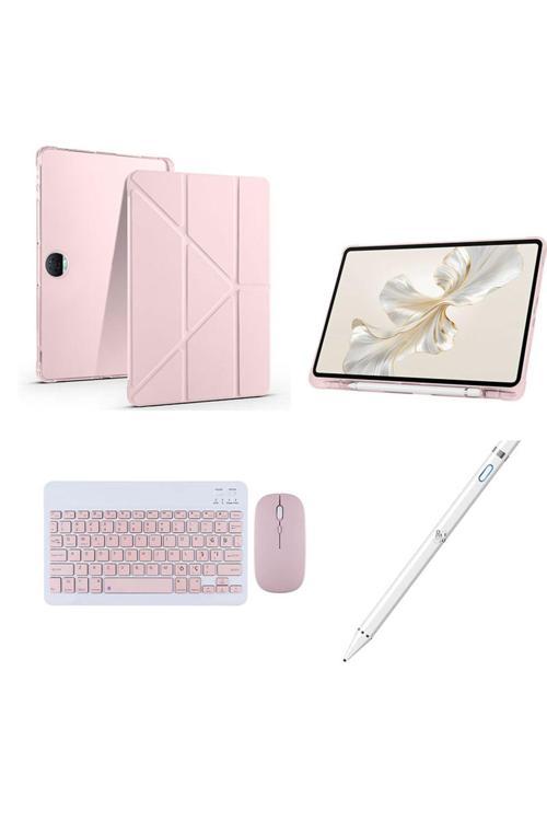 Honor Pad 9 İle Uyumlu 12.1 İnç  Standlı Kılıf Dokunmatik Kalem Ve Klavye Mouse 3'Lü Set