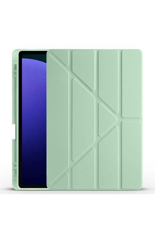 Samsung Galaxy Tab S10 / S9 / S9Fe Plus 12.4'' Uyumlu Kılıf Üçgen Standlı Kalem Bölmeli Kılıf