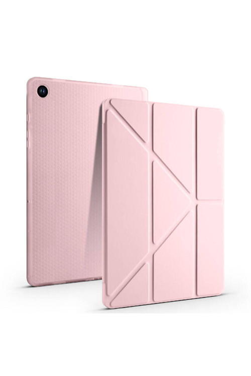 Samsung Galaxy Tab S6 Lite P610/P613/P615/P620 Uyumlu Kılıf Üçgen Standlı Kalem Bölmeli Tablet Kılıf