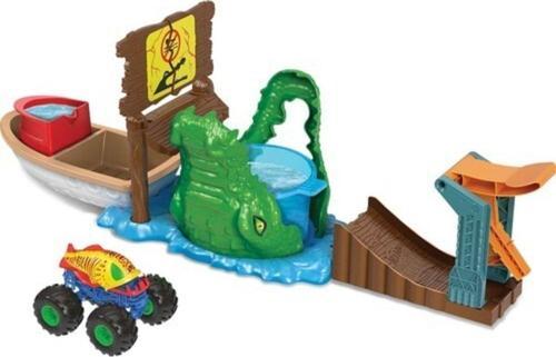 Oyuncak Hot Wheels Monster Trucks Renk Değiştiren Araçlar Timsahdan Kaçış Oyun Seti HGV14