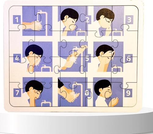 İslamı Öğreniyorum Ahşap Puzzle Serisi - 3 Kız Abdest
