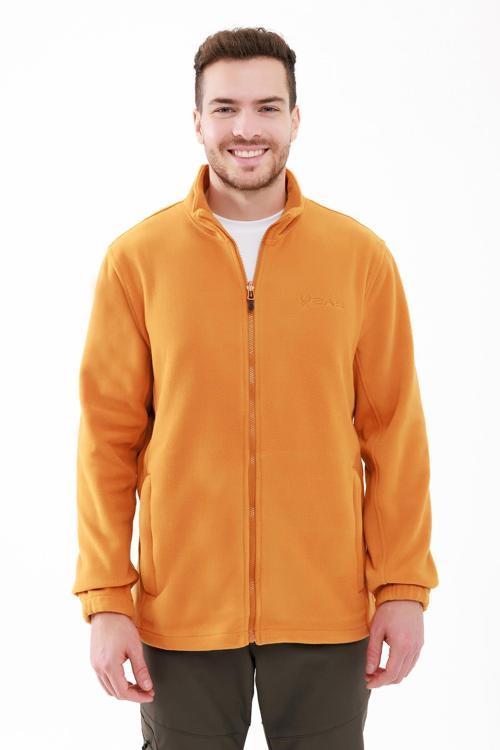 Saka Tam Fermuarlı Erkek Polar Swetshirt Altın