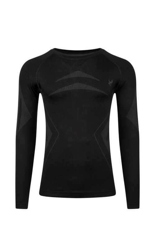 Erkek Heatwave Seamless Baselayer Üst İçilk Siyah/Gri