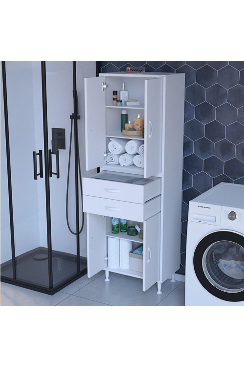 4 Kapaklı 2 Cekmeceli Mutfak Dolabı Banyo Dolabı Ofis Dolabı