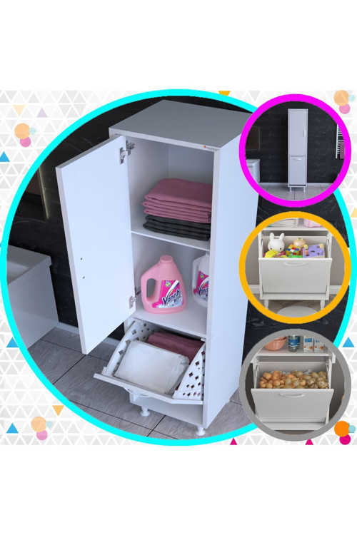 Forbest 40x135 cm Banyo Düzenleyici Detarjan Temizlik Havlu Çamaşır Dolabı