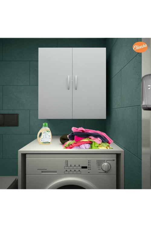 Makine Üstü Dolap 2 Kapaklı Asma Dolap Banyo Dolabı Mutfak Dolabı