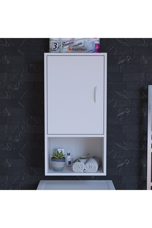 MODİLAYN 50 x 88,4 x 32,5 Çok Amaçlı Asma Banyo Dolabı Banyo Dolabı Makina Üstü Dolap Asma Dolap