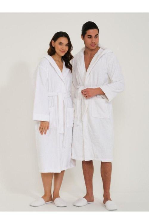 Kapüşonlu  Bornoz ,Bukle Bornoz, %100 Pamuklu ,Hamam Sauna Bornoz  Kadın / Erkek Unisex Bornoz