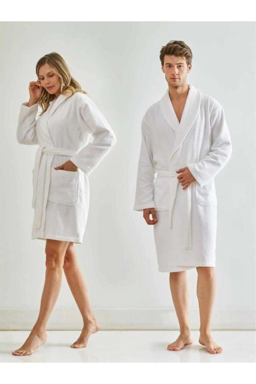 Şal Yaka Bornoz ,Bukle Bornoz, %100 Pamuklu ,Hamam Sauna Bornoz  Kadın / Erkek Unisex Bornoz