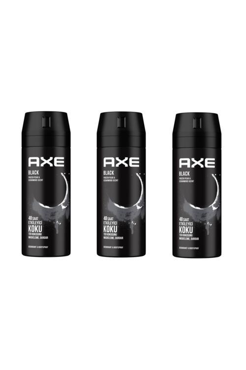 Erkek Deodorant Sprey Black Frozen Pear & Cedarwood Scent 150 Ml X 3 Adet