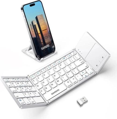 Touchpadli Katlanabilir Bluetooth Klavye Frost Silver