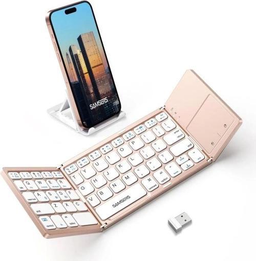 Touchpadli Katlanabilir Bluetooth Klavye Rose Gold