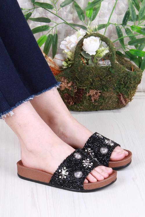 00903 Pienn Anatomik Esnek Rahat Taşlı Boncuklu Kadın Terlik