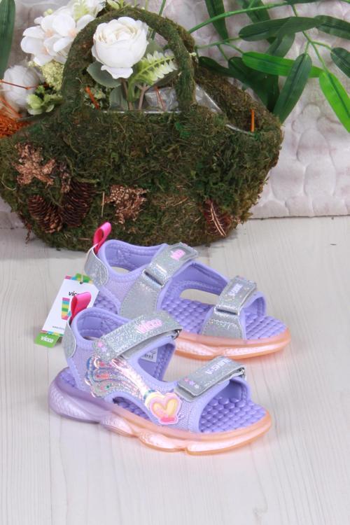 332.P25Y.254 Lila Can Anatomik Işıklı Kız Çocuk Sandalet