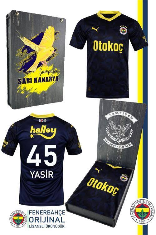 Orijinal 23/24 Lacivert Kişiye Özel Çocuk Forma Hediyelik Ahşap Kutulu