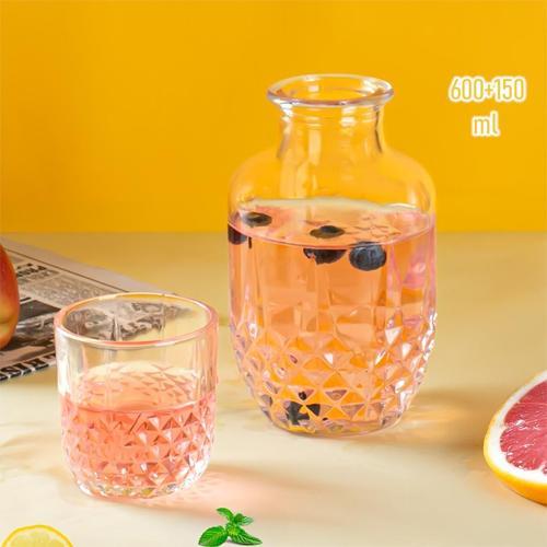 003 Başucu Sürahisi Bardaklı Sürahi 600+150 Ml Sürahi Seti Cam Sürahi