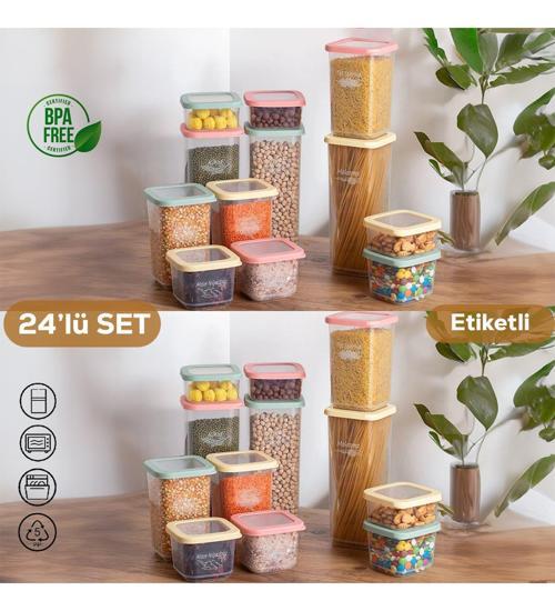 1036 Şeffaf Mix 24lü Kare Kiler Set