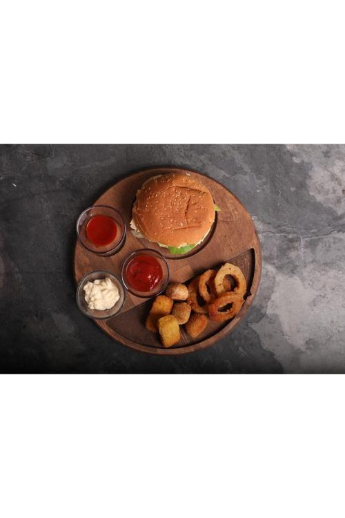 Ahşap Hamburger Sunum Tabağı