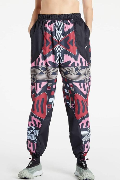 Woven Print&Graphic Oversize High Rise Joggers Kadın Dokuma Oversize Eşofman Altı Siyah Pembe