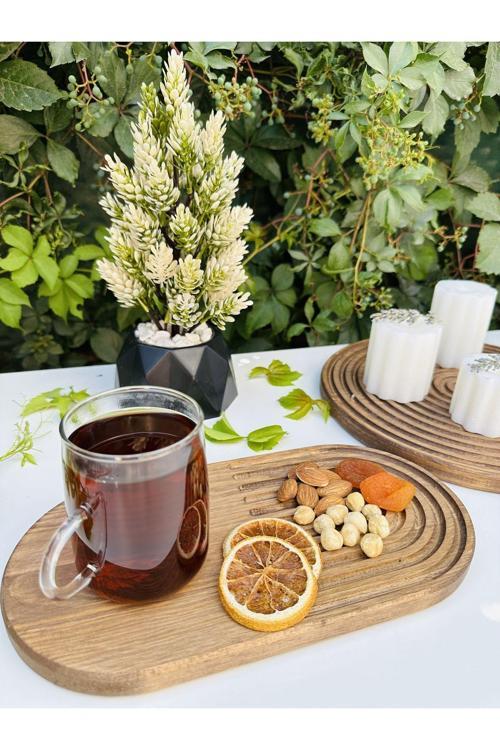 Dekoratif Ahşap Sunum Tabağı , Kahve Sunum Tabağı , Atıştırmalık Sunum Tabağı ,