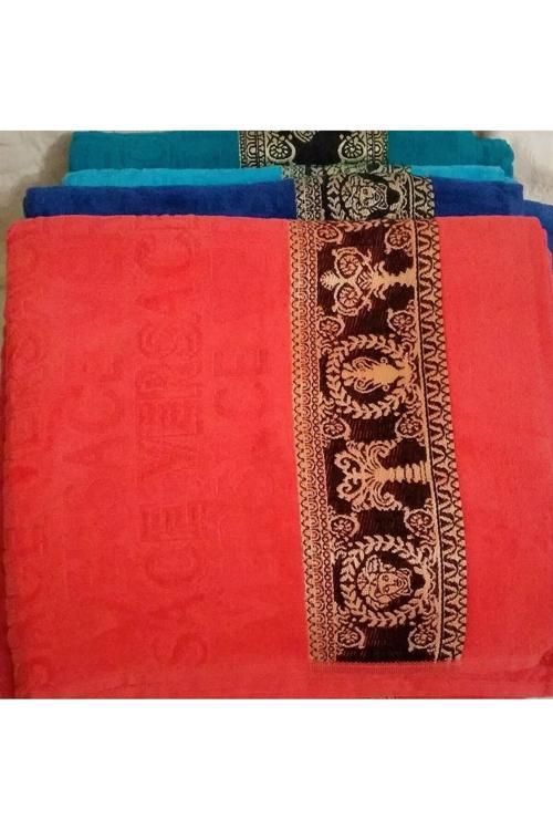 Kadife Plaj Havlusu 146 X 67 Kırmızı 140x70 cm