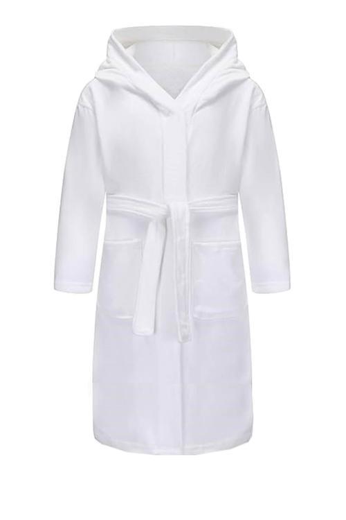 Kapüşonlu %100 Pamuklu Unisex Çocuk Banyo Bornozu 11-14 Yaş