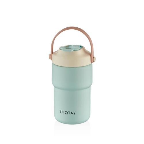 Askılı Mug Çelik Bardak 450Ml Pastel Mavi