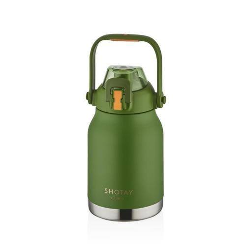 Çelik Termos Matara Phone Holder 1000Ml Yeşil