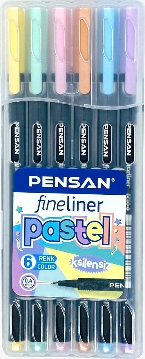 Fineliner Keçe Uç Kalem 6 Renk Pastel Pvc Kutu 6200