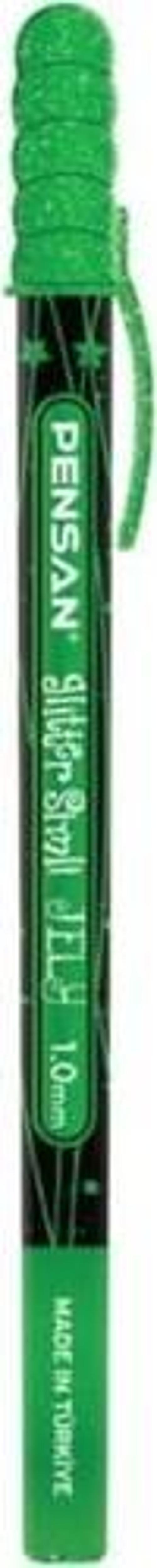 Jel Tükenmez Kalem Jely Glitter Simli Yeşil 2800 (12 Li Paket)
