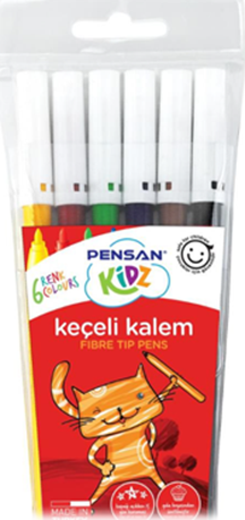 Keçeli Boya Kalemi Kidz 6 Renk Pe34000Kk6R