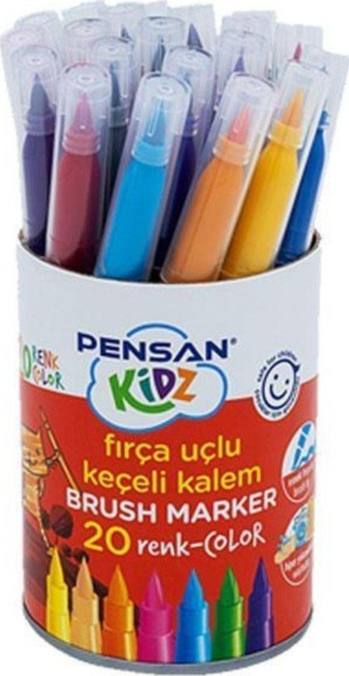 Kidz Fırça Uçlu Keçeli Kalem 20 Renk 4000