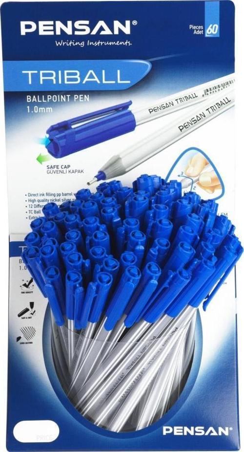 Tükenmez Kalem Triball 1.0 Mm Bilye Uç Mavi 1003 (60 Lı Paket)