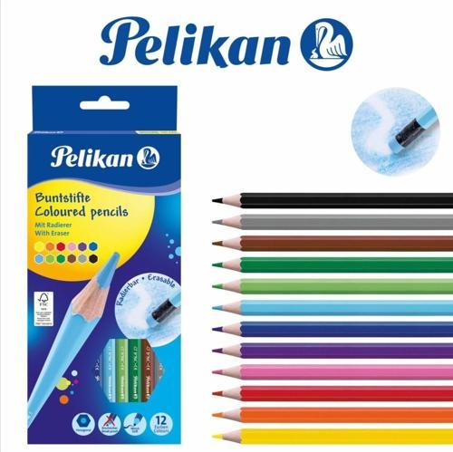 Kuru Boya Kalemi Silgili 12 Renk 700689
