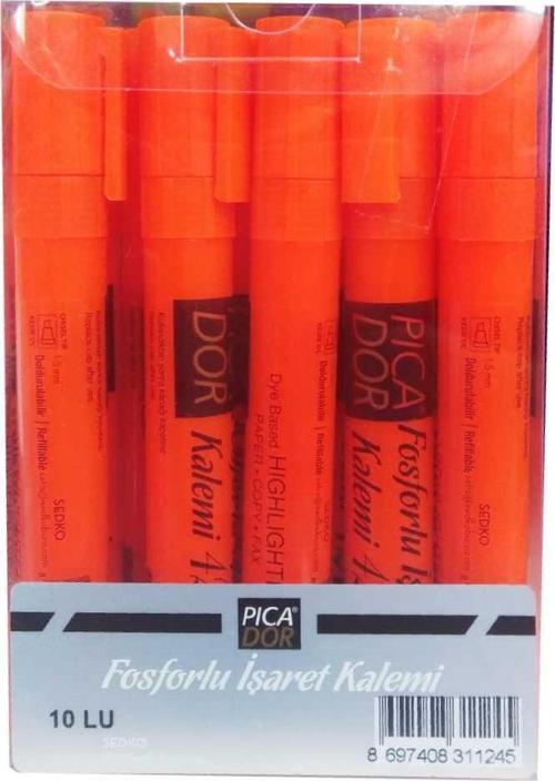 421 Pastel Highlighter Fosforlu İşaretleme Kalemi Pastel Turuncu Kx083 (10 Lu Paket)