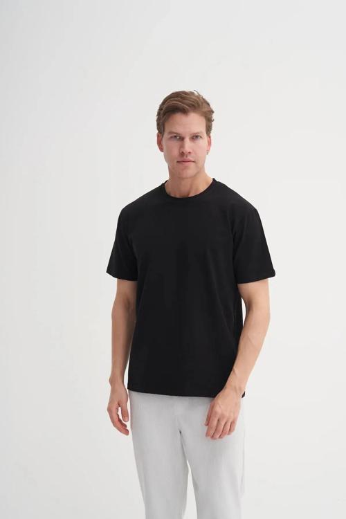 Caz 4142 Bisiklet Yaka Regular Fit Rahat Likralı Düz Tişört