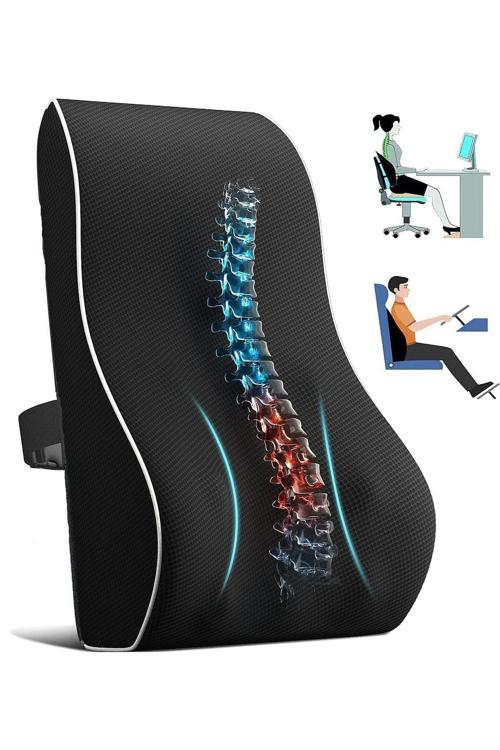 Hafızalı Köpük Sırt Yastığı -Ofis Ve Araba Koltuğu İçin Ergonomik Arka Elastik Yastık