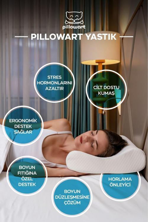 Çift Taraflı Yüksek Boyun Destekli Ortopedik Yastık %100 Visco Ortopedik Yastık