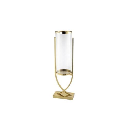Gold X Ayaklı Metal Cam Mumluk 16x21x68cm