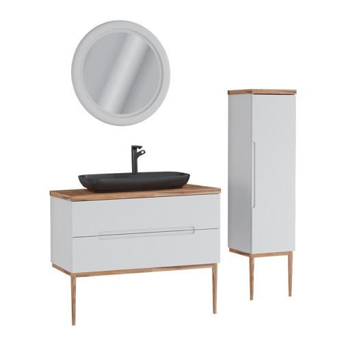 Monarc 100 Cm Lake Banyo Dolabı Beyaz