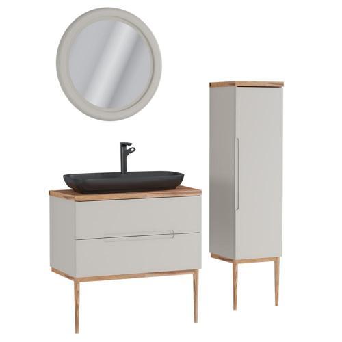 Monarc 100 Cm Lake Banyo Dolabı Krem