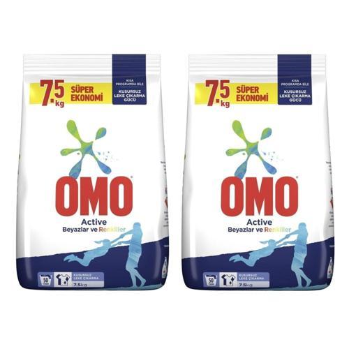 Active Renkliler & Beyazlar Toz Çamaşır Deterjanı 7.5 kg x 2 Adet