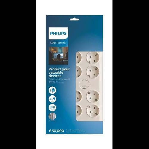 Phılıps Spn7080wa/62, 8 Soket, Akım Korumalı Priz, 900 Joules, 2mt Örgülü Kablo, (beyaz)